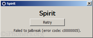Failed to jailbreak (error code: c0000005)