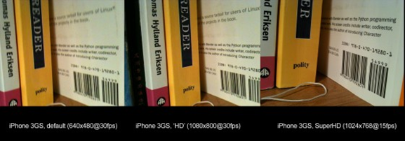 Enable 720p video iPhone 3GS