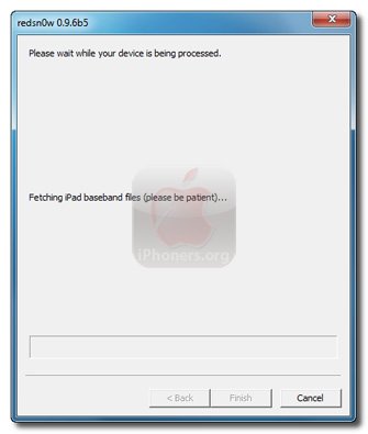 redsn0w fetching iPad baseband files