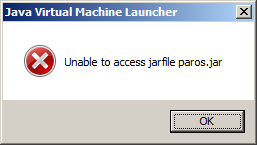 unable to access paros.jar