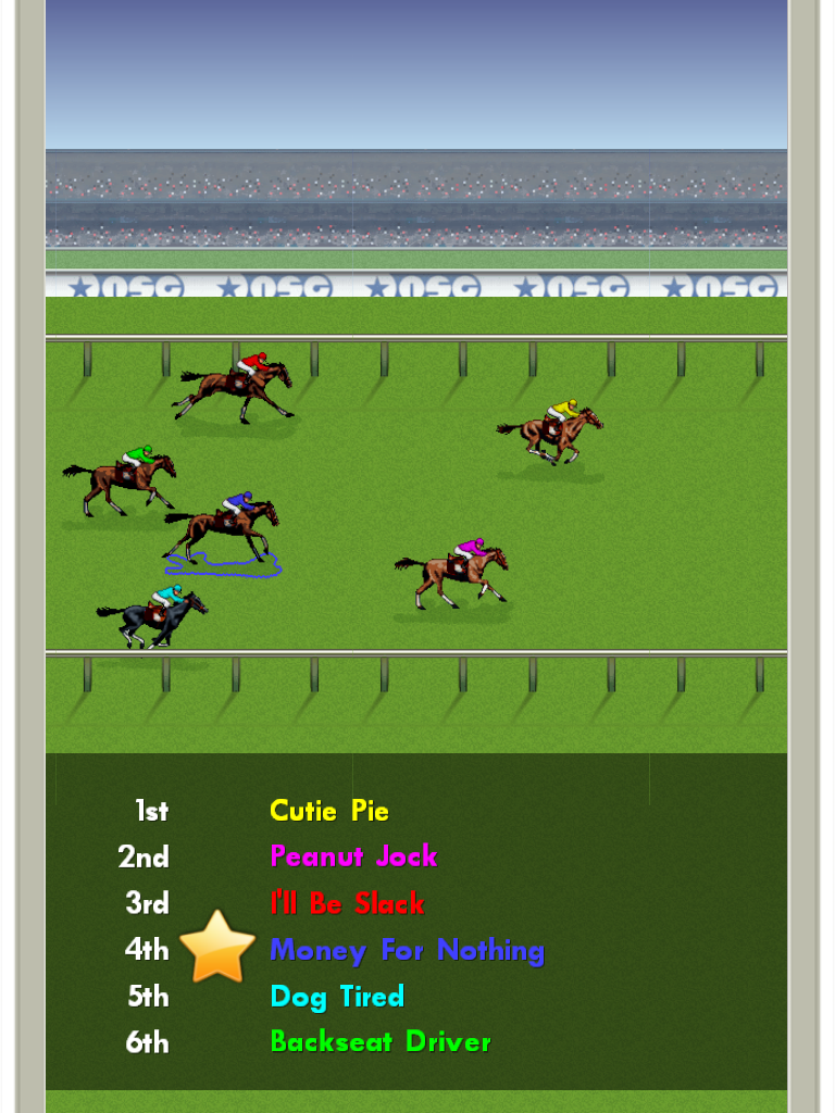 Horse race in New Star Soccer